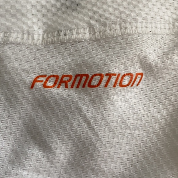 Adidas size Large Formotion white with blue stripes short sleeve tee shirt EUC - Picture 4 of 9